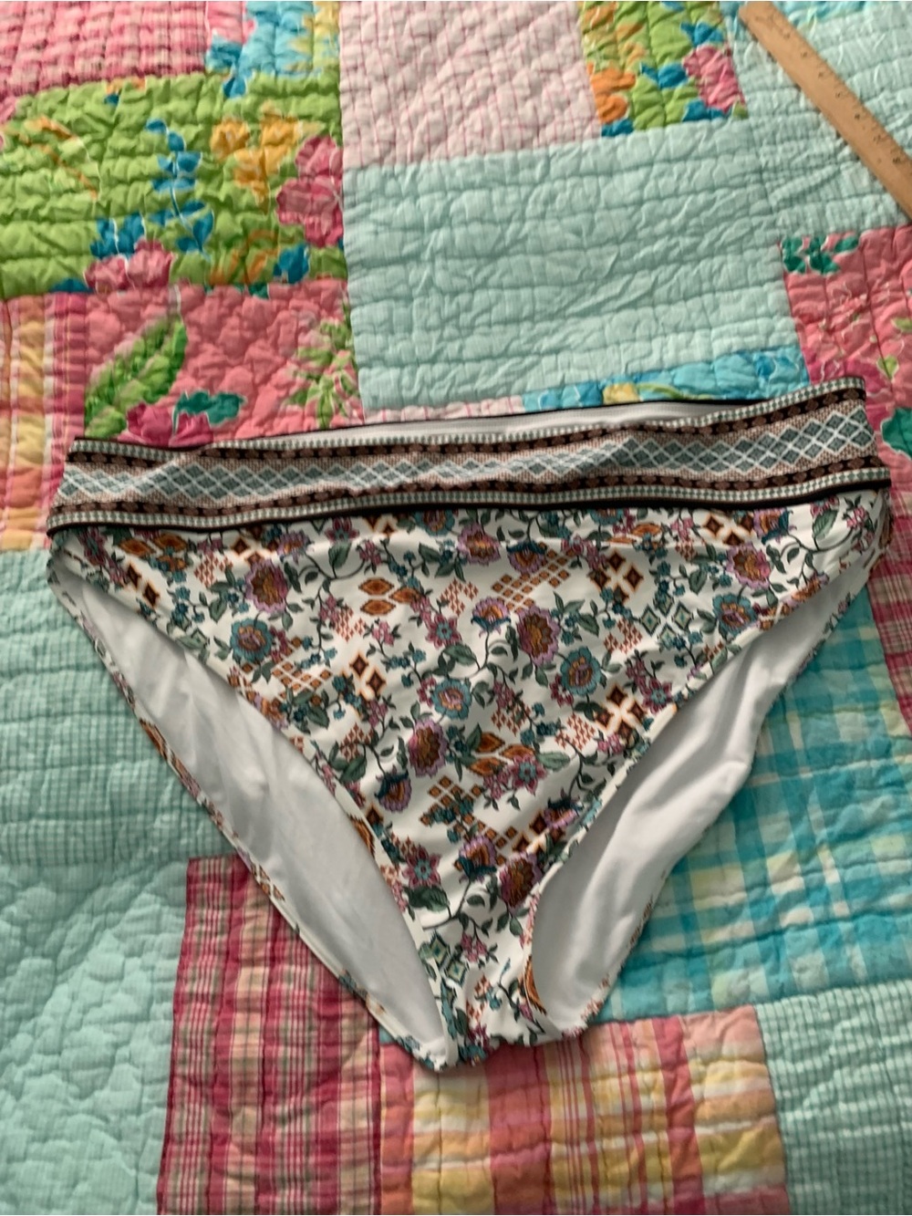 Freshwater Brand High-Waist Floral Print Bikini Bottoms 3X Plus Size